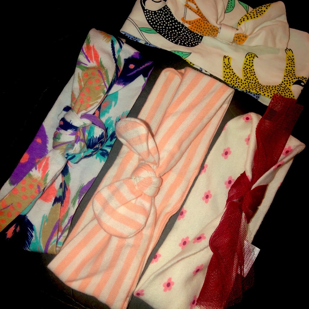 Baby Girl Flower Bow and Headbands, Lot of 4 Toddler infant Sloth Target.